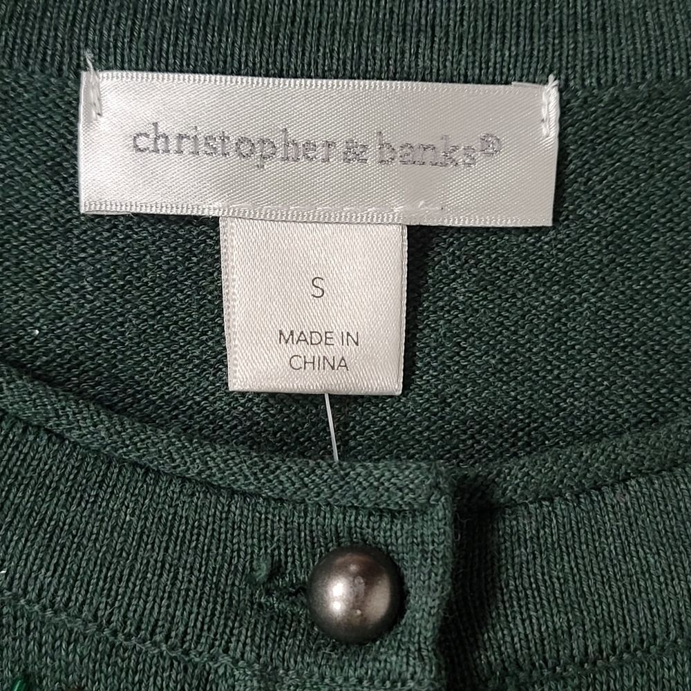 Christopher & Banks Forest Green Cardigan Sweater - Picture 4 of 5